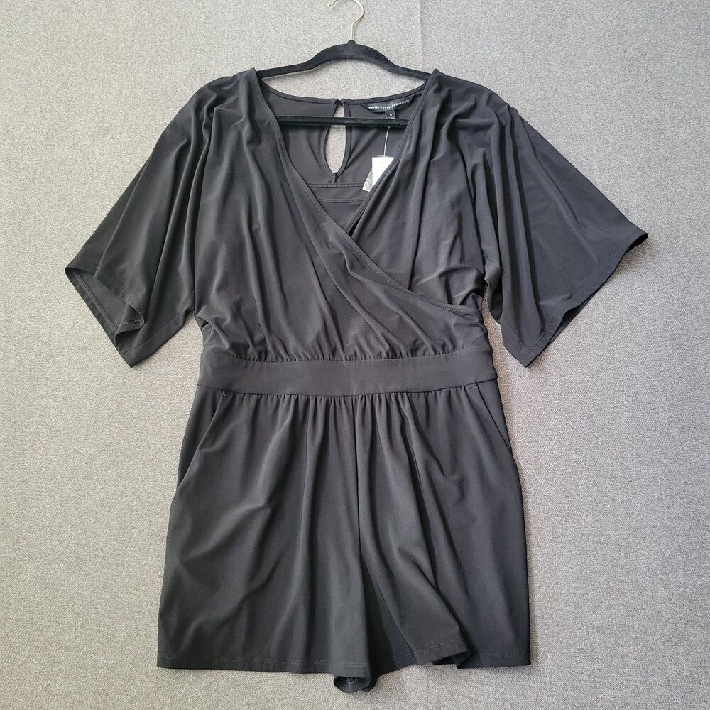 White House Black Market S Black Kimono Romper 636